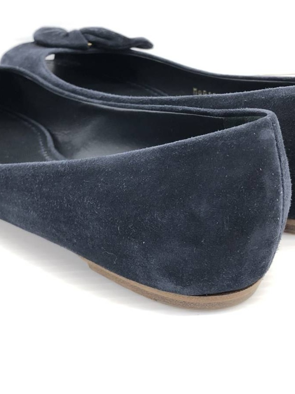 Louis Vuitton Navy Peep-Toe Bow Flats - Picture 5 of 10